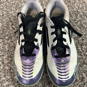 Adidas Messi F50 Soccer Turf Cleats - White and Purple Accents